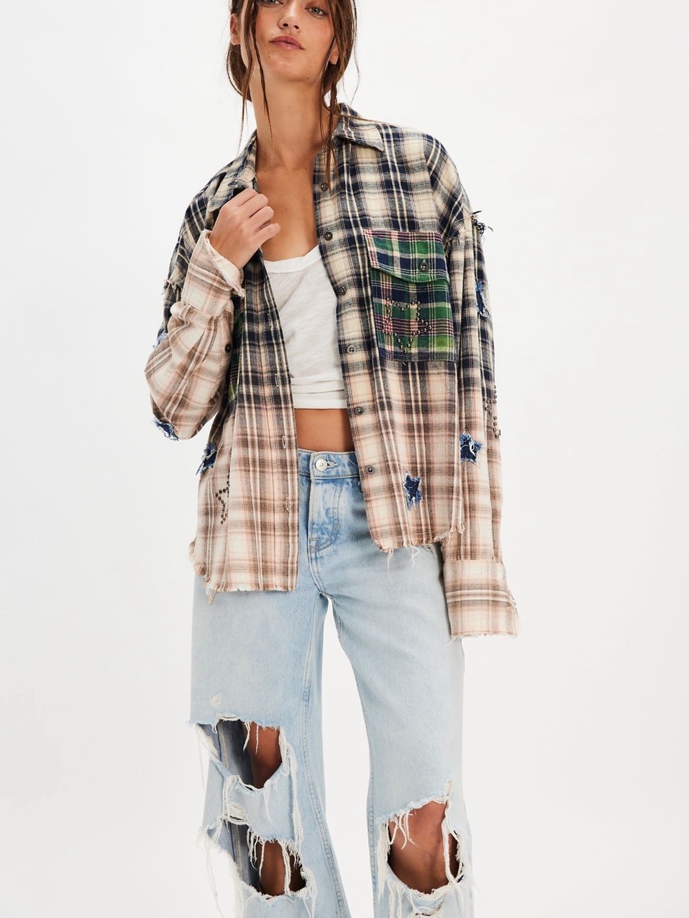 One teaspoon Flannel star studded shirt XS